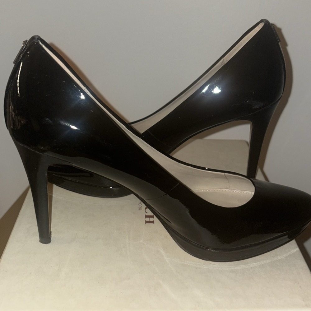 Coach Giovanna Black Patent Leather Heels